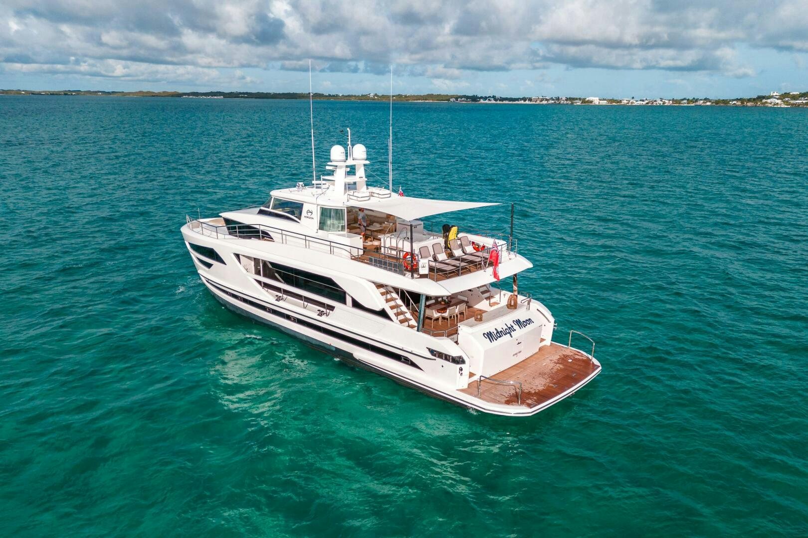a boat in the water aboard MIDNIGHT MOON Yacht for Sale