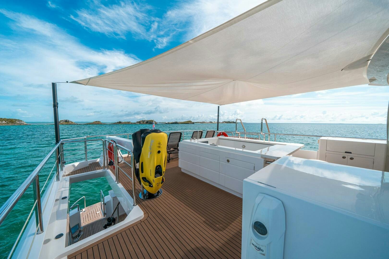 a boat on a body of water aboard MIDNIGHT MOON Yacht for Sale