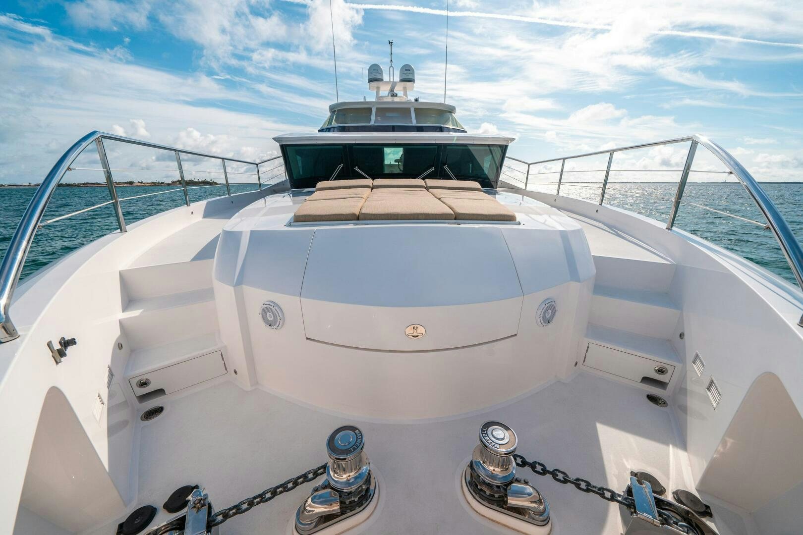 the front of a boat aboard MIDNIGHT MOON Yacht for Sale