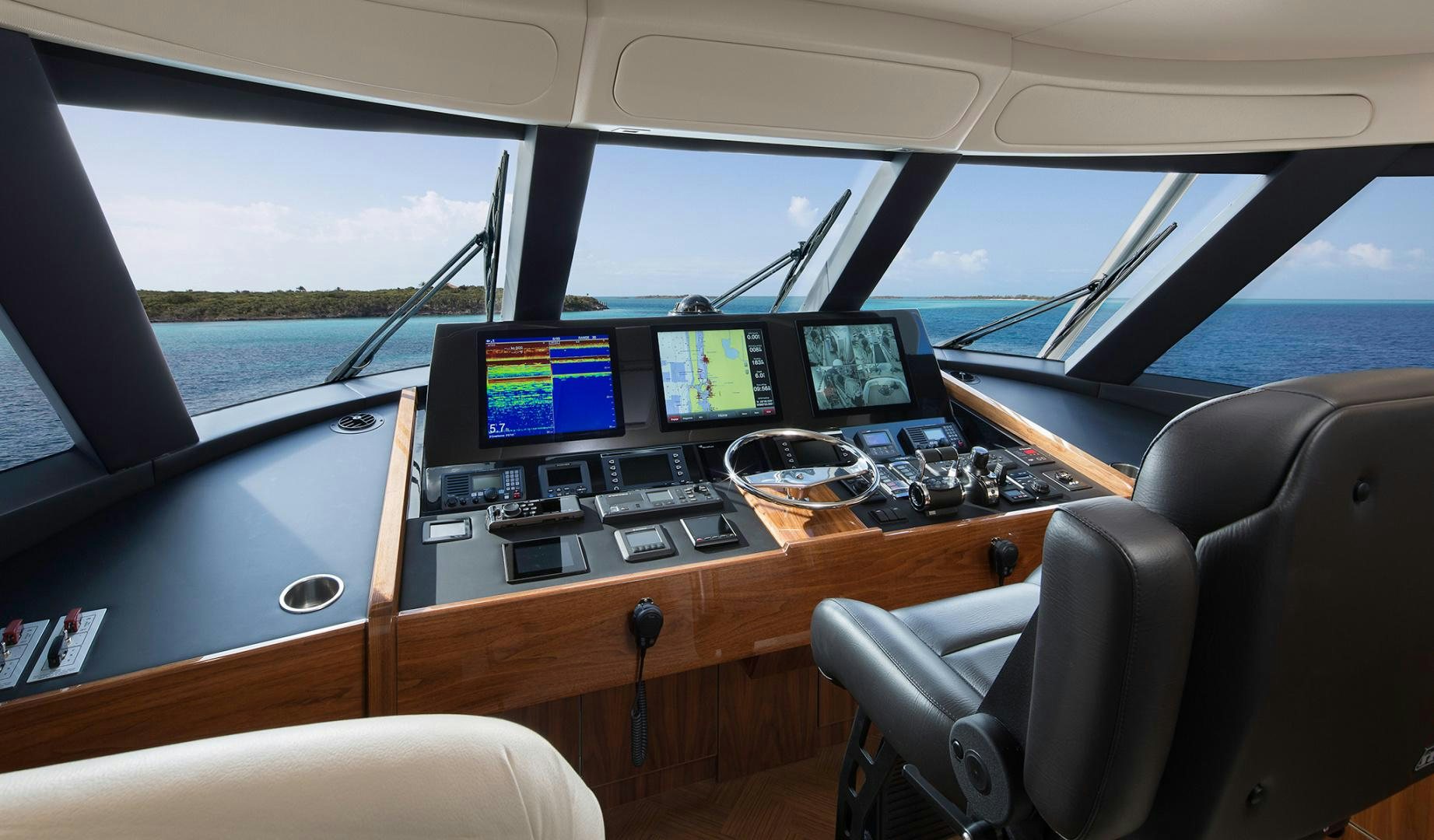 inside of a car aboard NEW BUILD Yacht for Sale