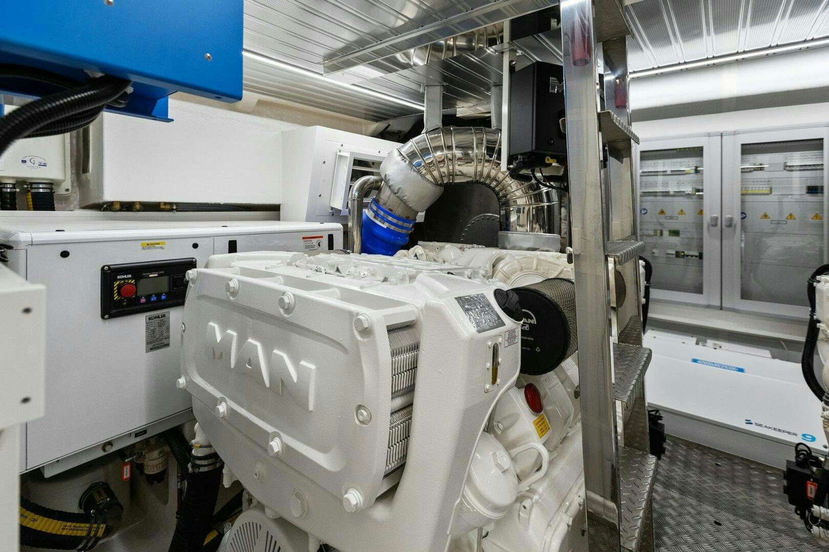 a machine in a room aboard TINKA BUNNY Yacht for Sale