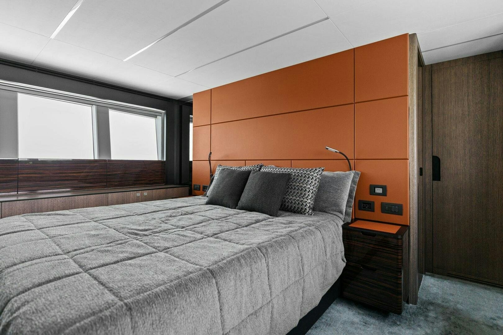 a bed in a room aboard TINKA BUNNY Yacht for Sale