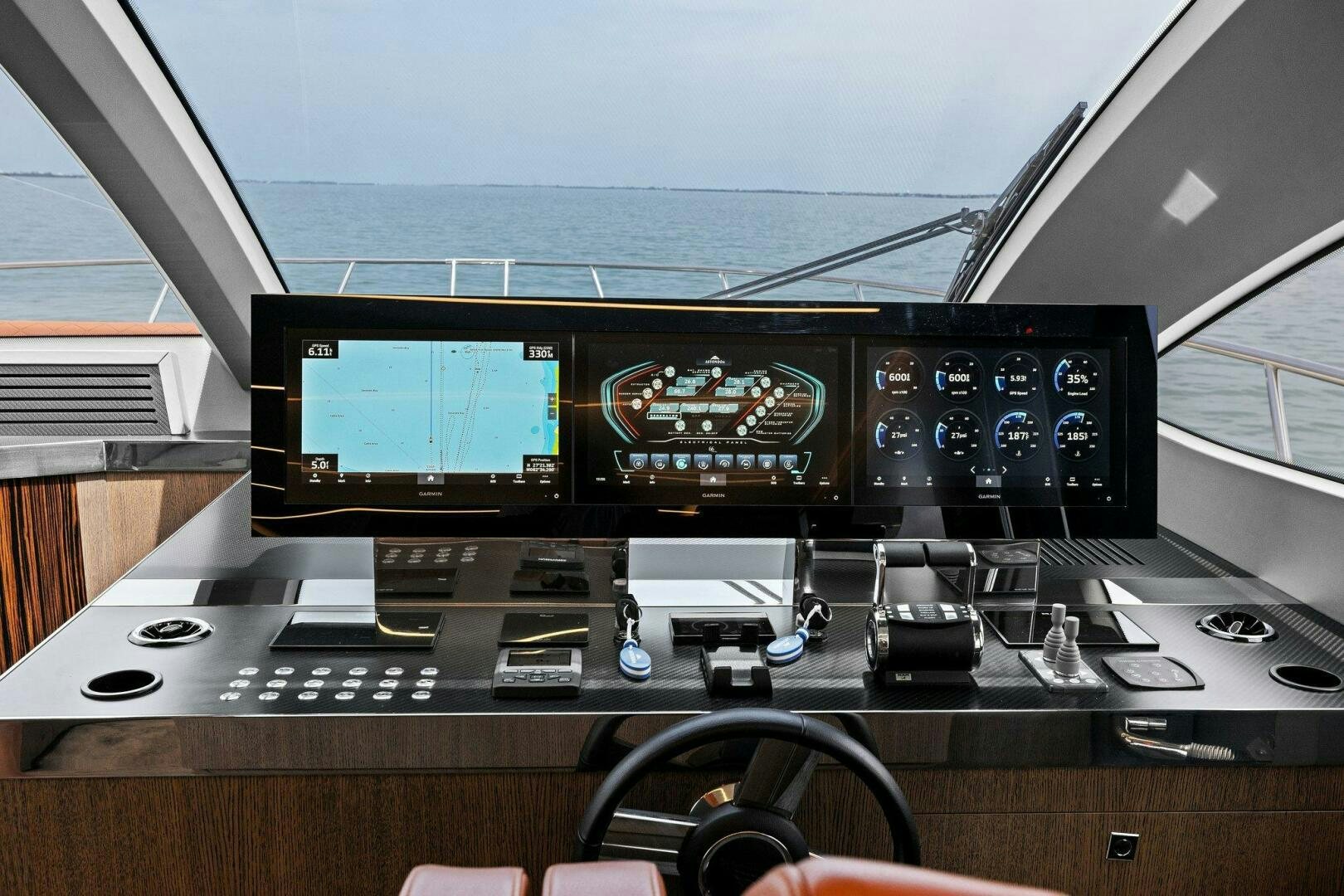 a control panel in a control room aboard TINKA BUNNY Yacht for Sale