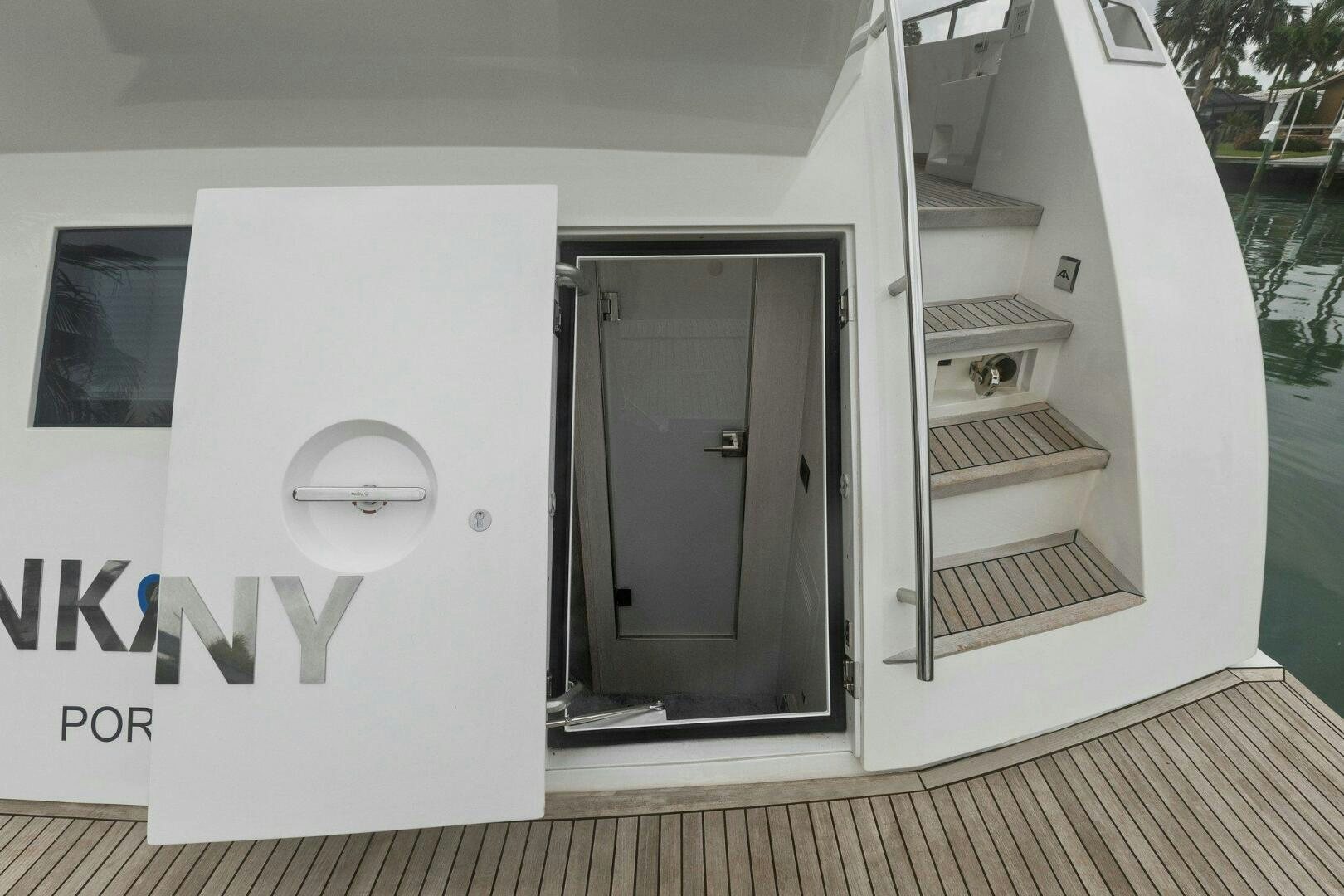 a large white box with a door open aboard TINKA BUNNY Yacht for Sale