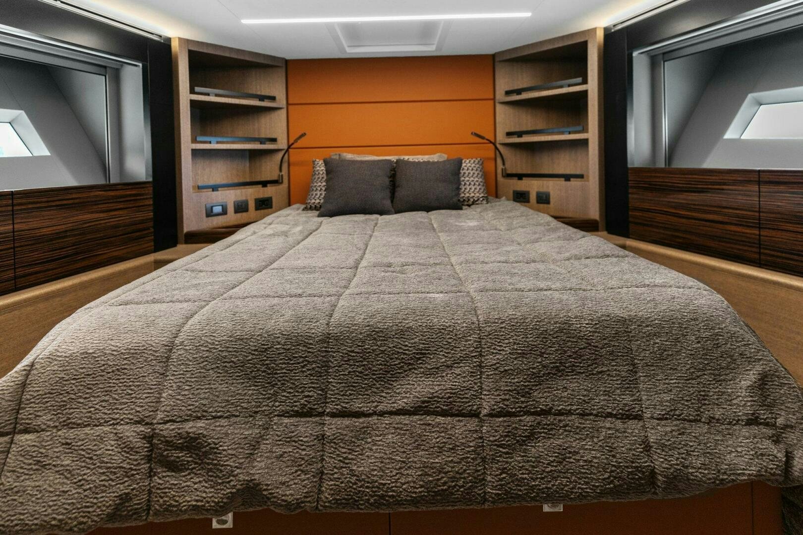 a bed in a room aboard TINKA BUNNY Yacht for Sale