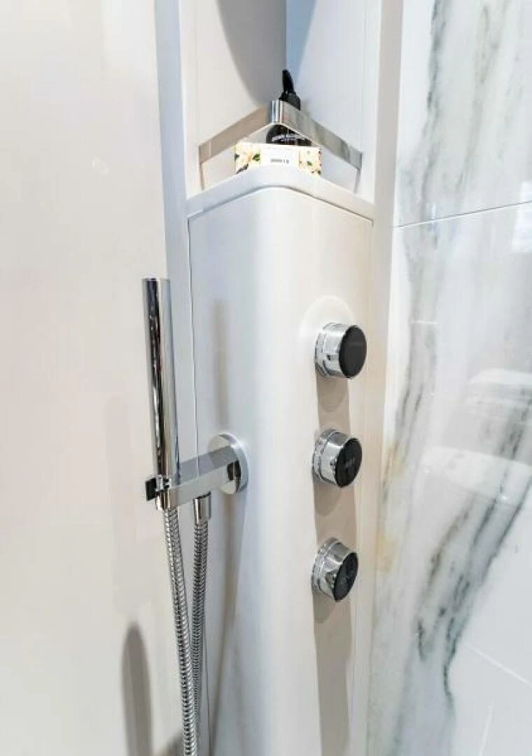 a metal door with a lock aboard INEA Yacht for Sale