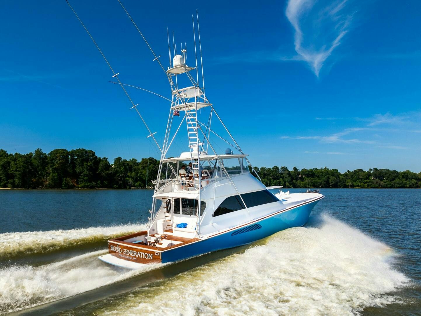 a boat on the water aboard W Yacht for Sale