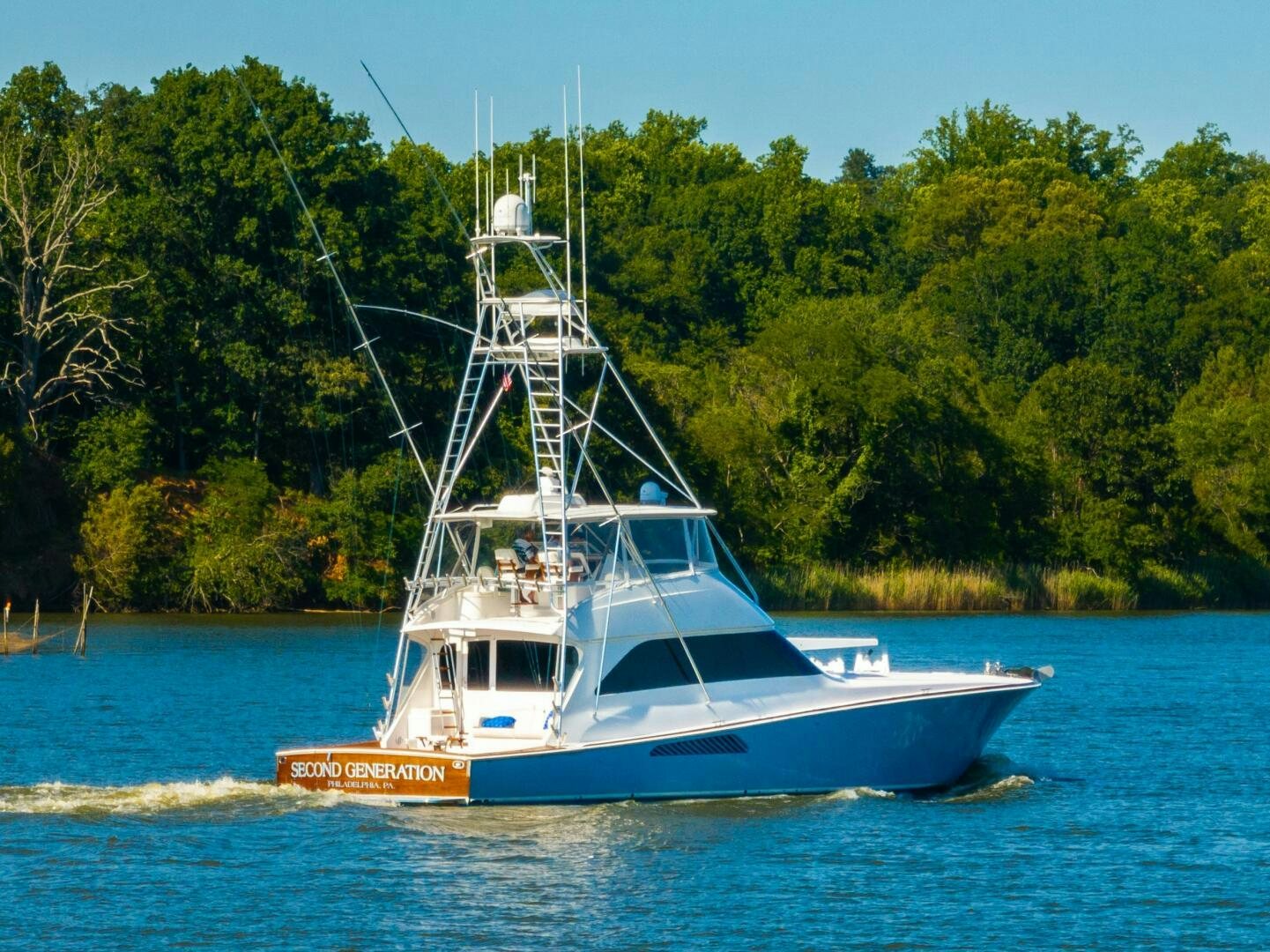 a boat on the water aboard W Yacht for Sale