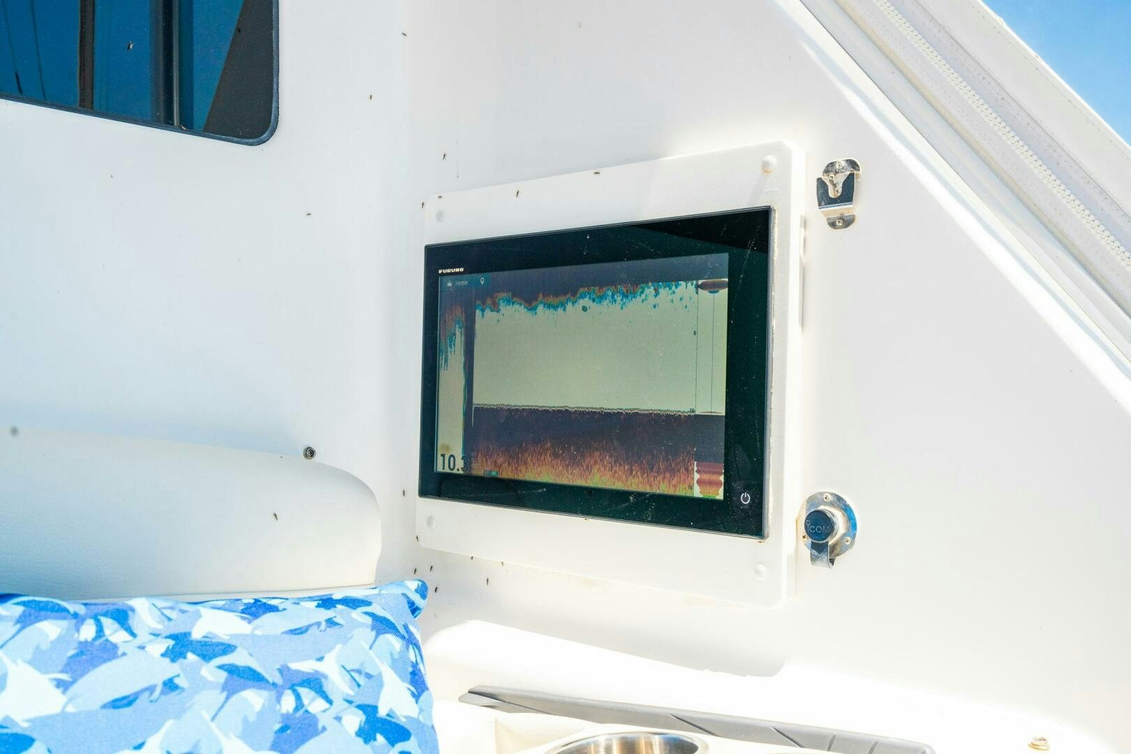 a window on a white vehicle aboard W Yacht for Sale