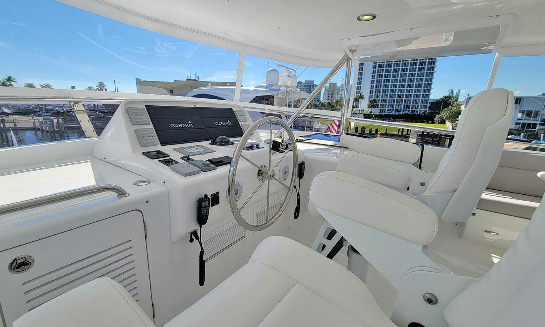 the inside of a car aboard OKIE Yacht for Sale