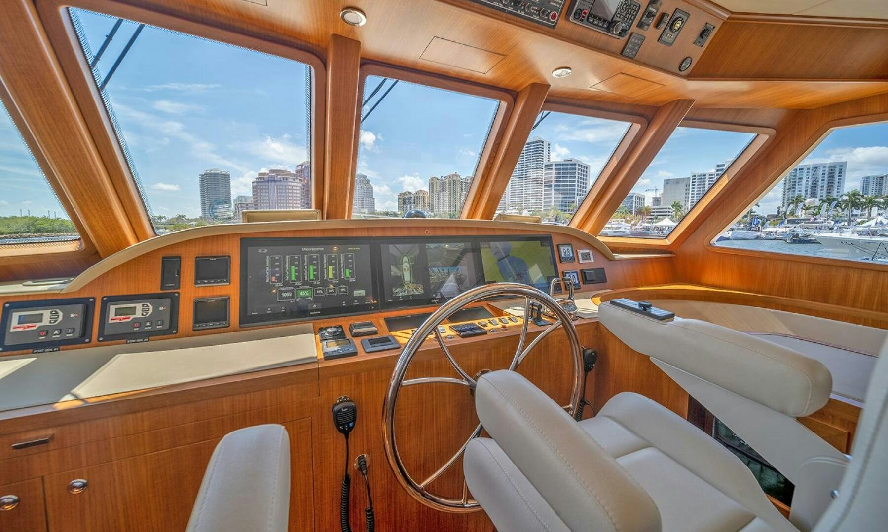inside of a vehicle aboard OKIE Yacht for Sale