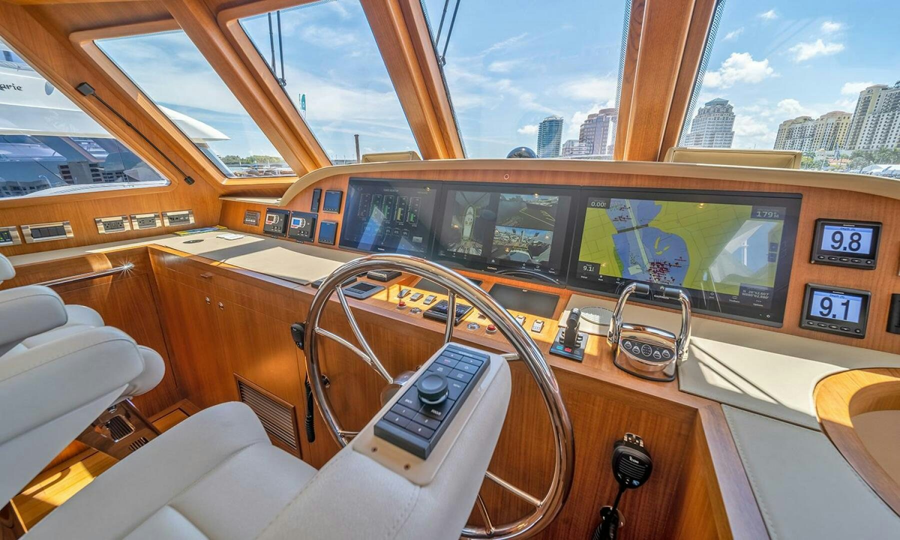 inside of a train aboard OKIE Yacht for Sale