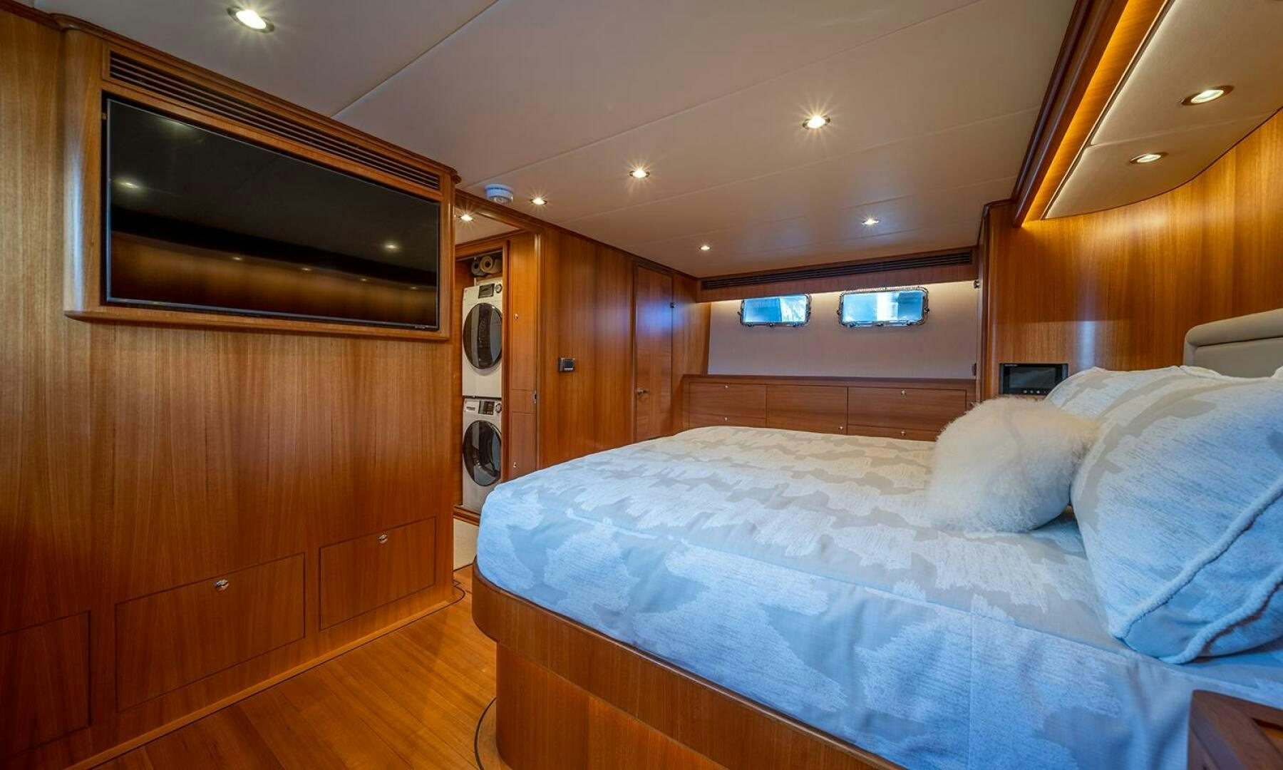 a bed in a cabin aboard OKIE Yacht for Sale