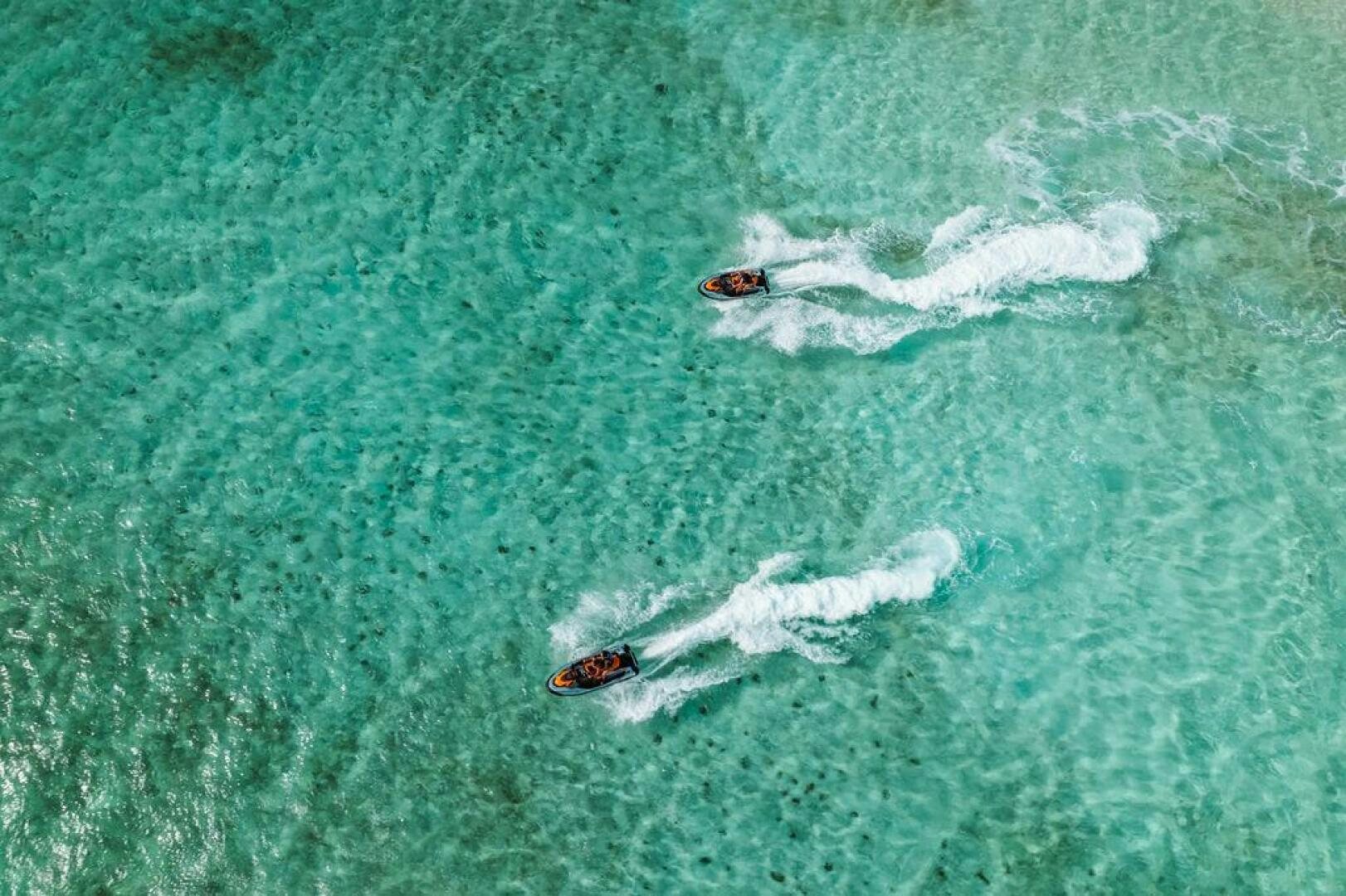 a person swimming in the water aboard BEACHFRONT Yacht for Sale