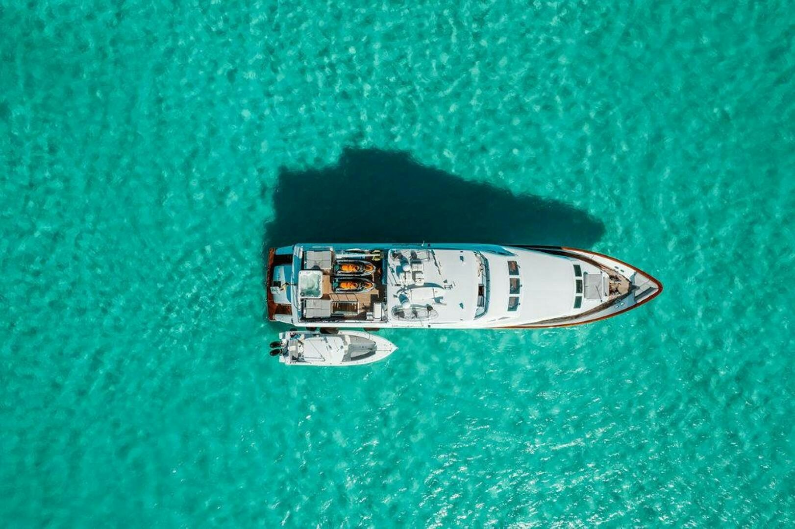 a small metal object on a green surface aboard BEACHFRONT Yacht for Sale