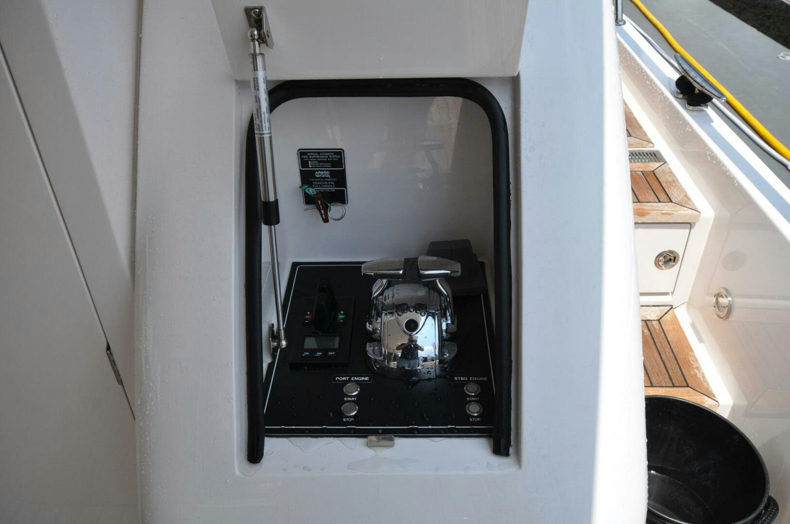 a black rectangular object with a silver object on it aboard CASTINA Yacht for Sale