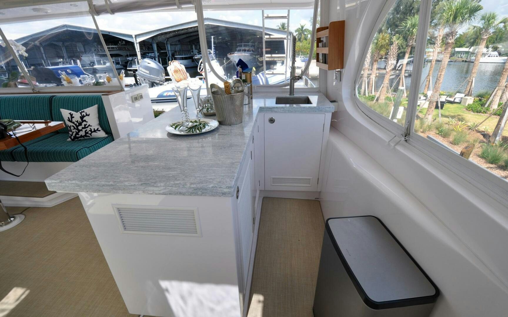 a white machine on a counter aboard CASTINA Yacht for Sale