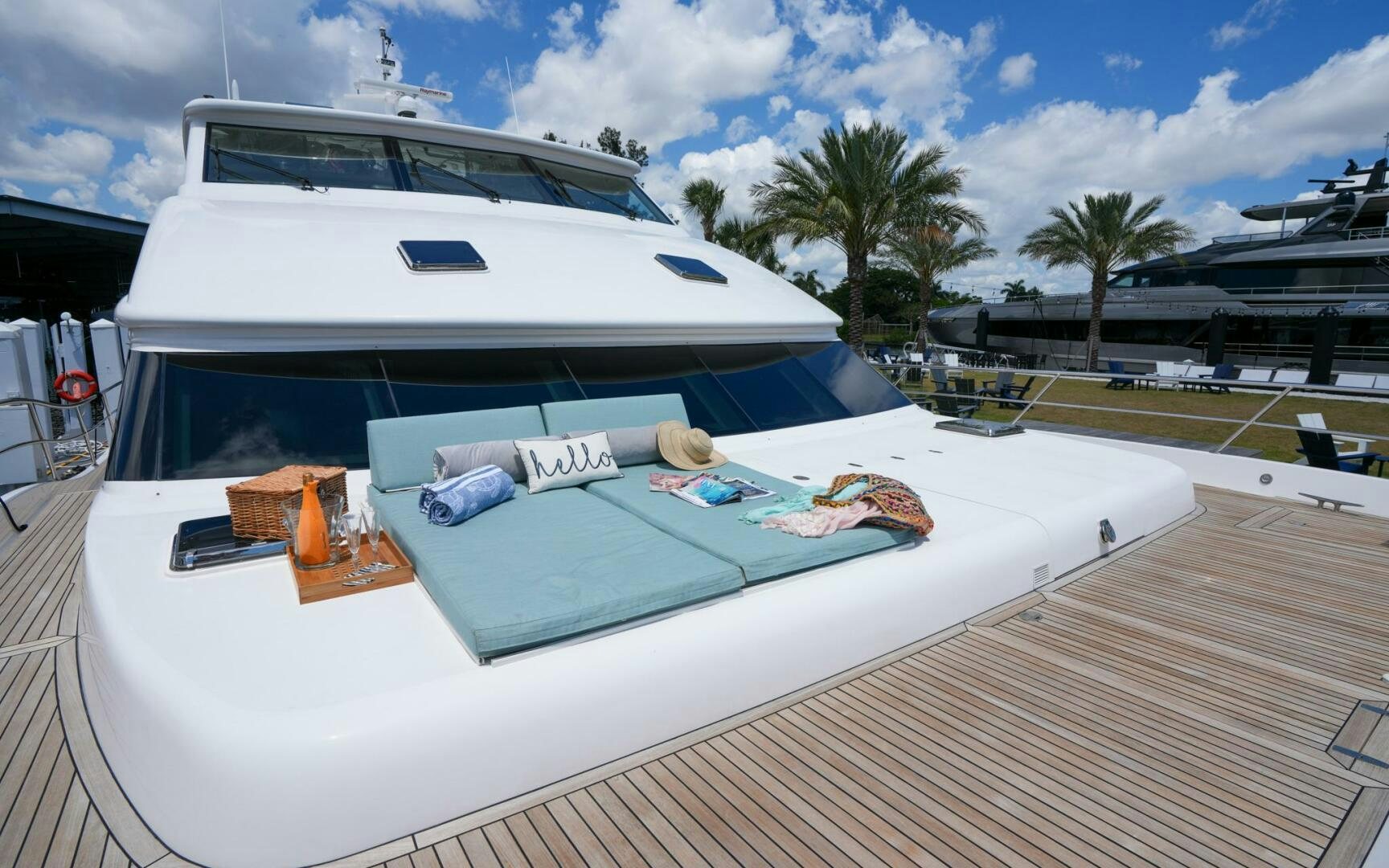 a large white yacht aboard CASTINA Yacht for Sale