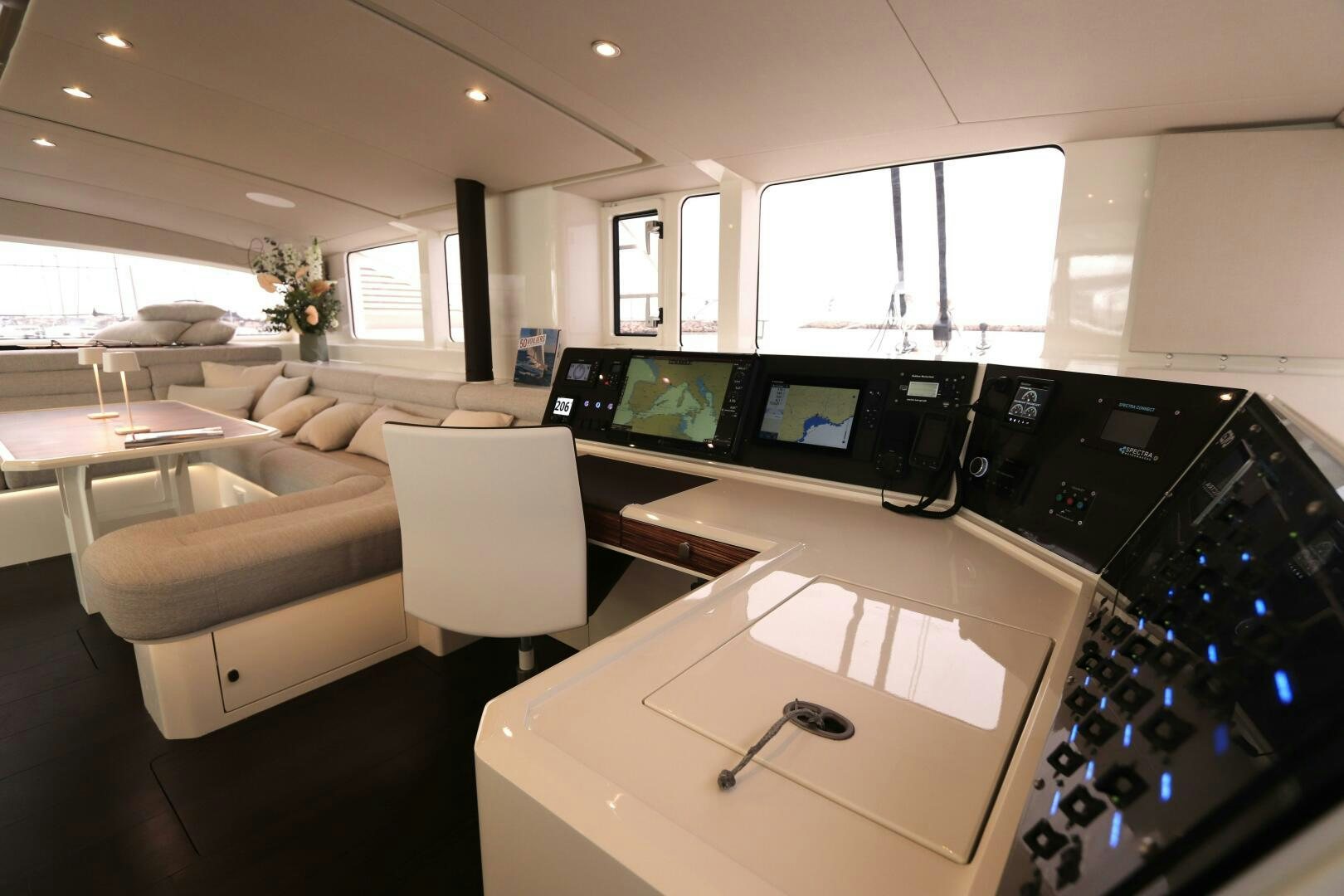 a room with a desk and a computer aboard CATCH ME Yacht for Sale