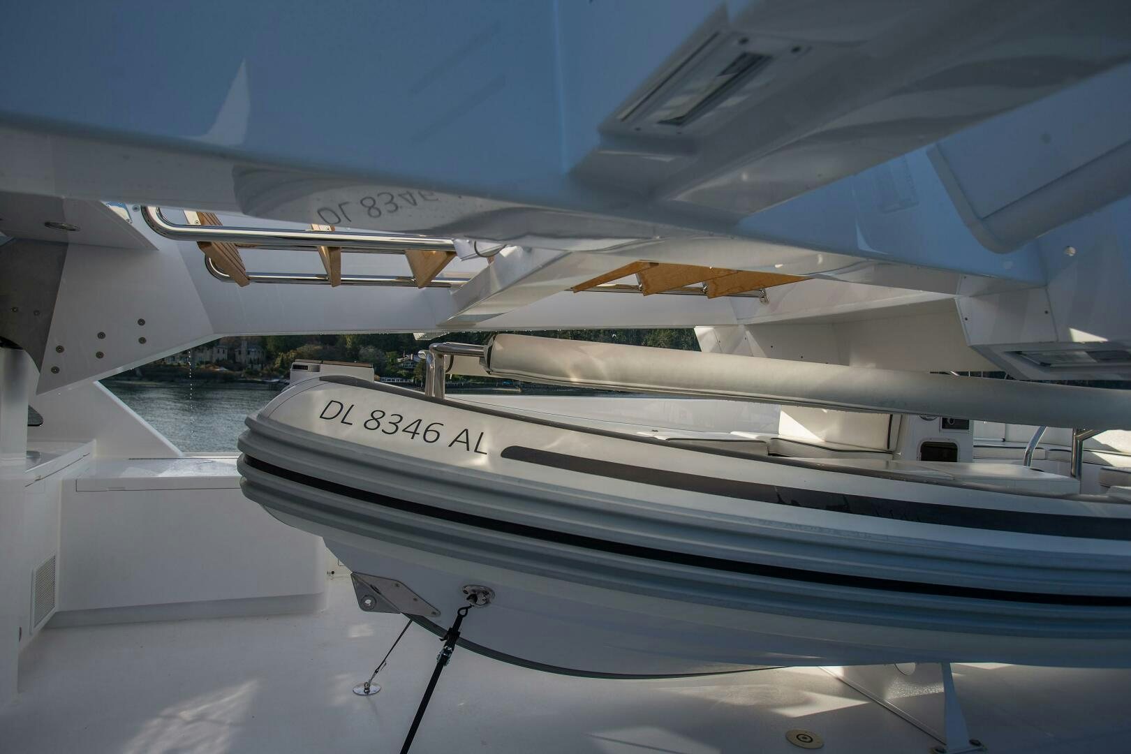 a close-up of a boat aboard CAZADOR Yacht for Sale