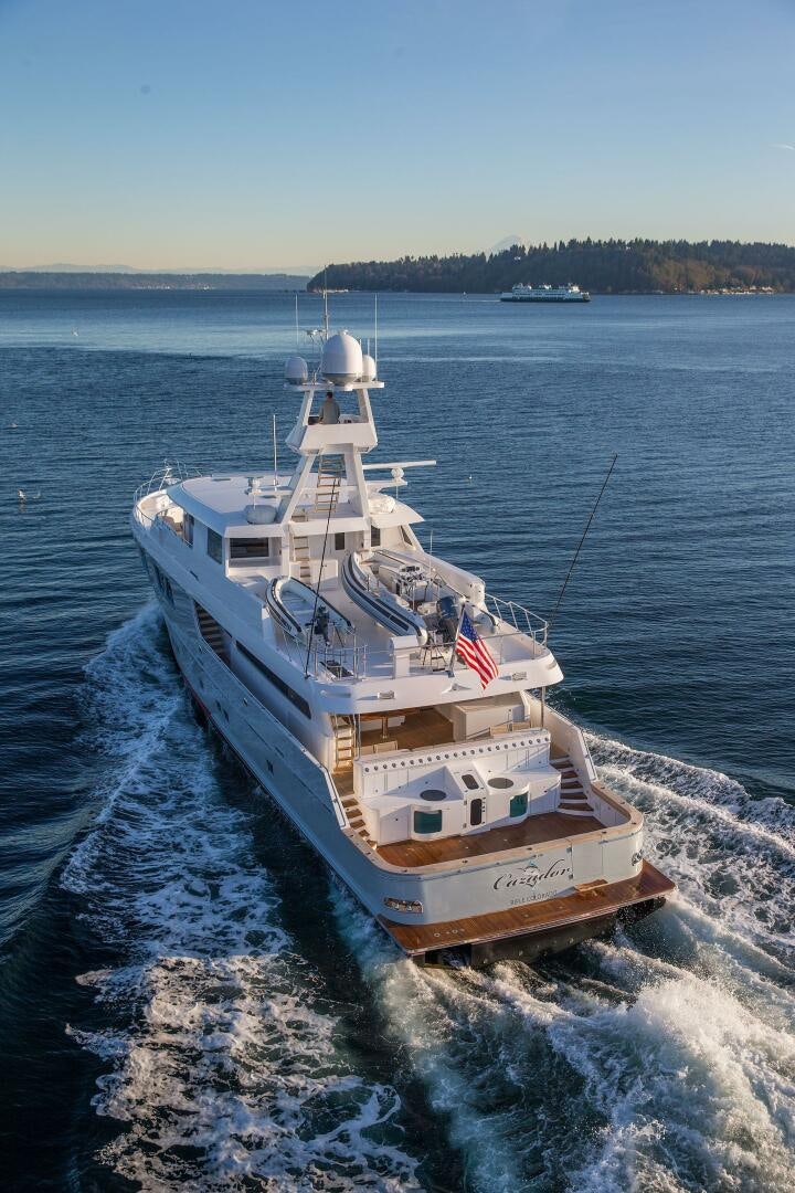 a boat on the water aboard CAZADOR Yacht for Sale