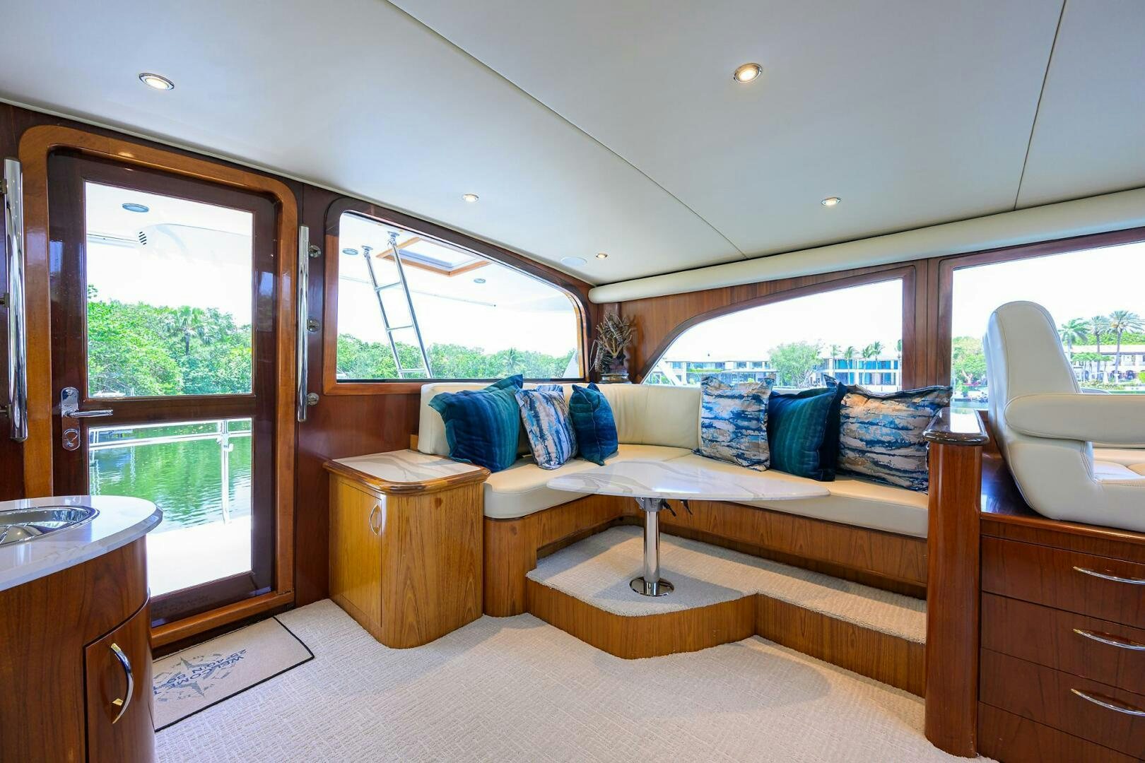 a room with a bed and a window aboard JR Yacht for Sale