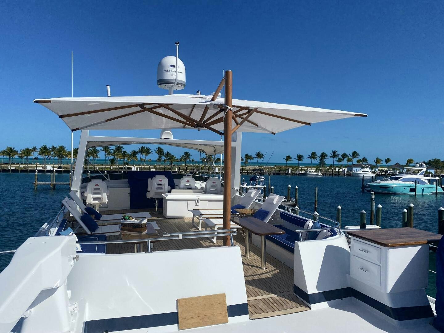 a large white building with a dome roof and a white dome on top aboard PRECIOUS CARGO Yacht for Sale