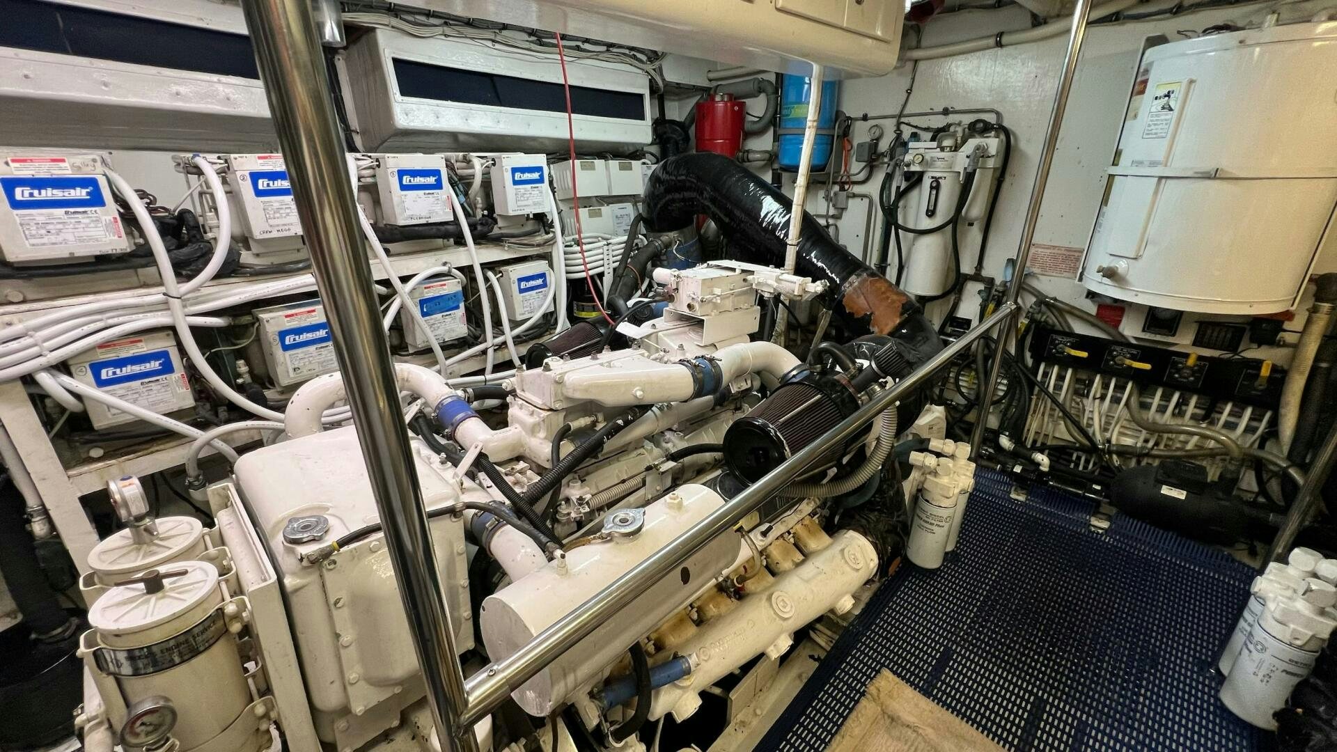 a machine with pipes aboard SEA OWL Yacht for Sale