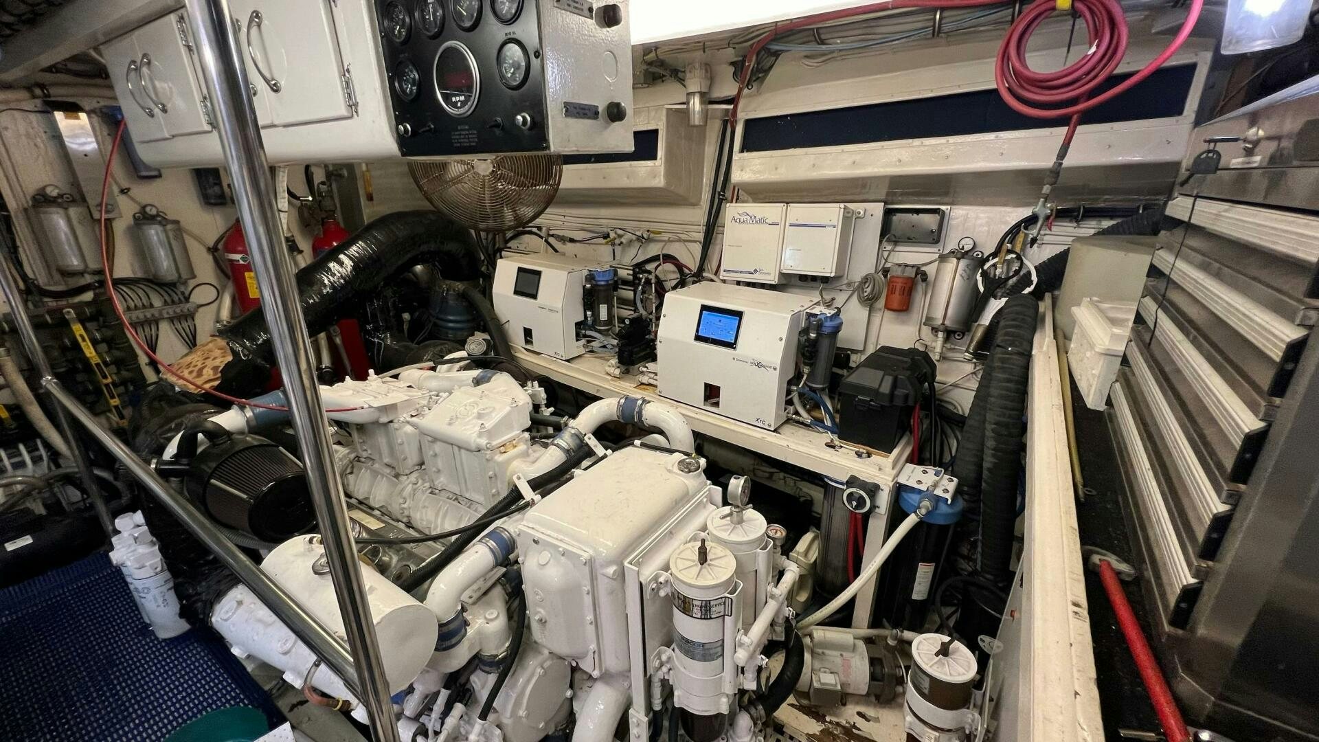 a machine with many wires aboard SEA OWL Yacht for Sale