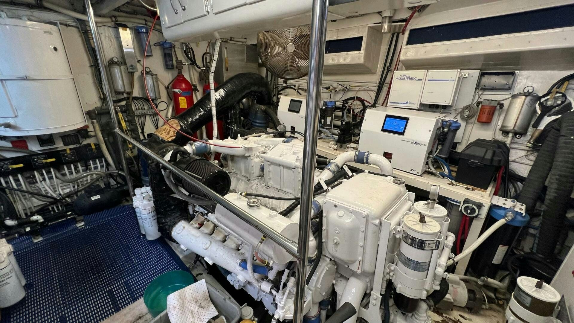 a room with machinery aboard SEA OWL Yacht for Sale