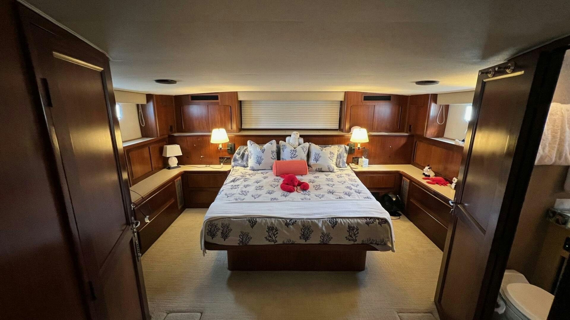 a hotel room with a bed aboard SEA OWL Yacht for Sale
