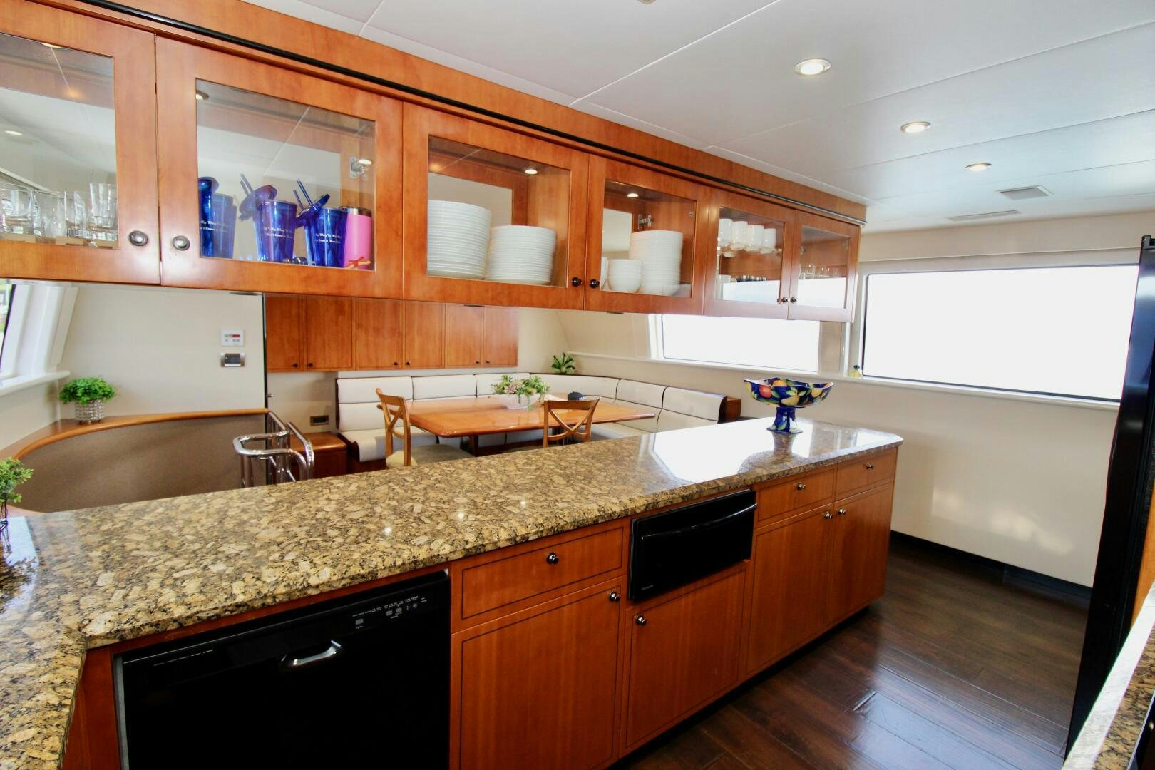 a kitchen with a countertop aboard MY WAY Yacht for Sale
