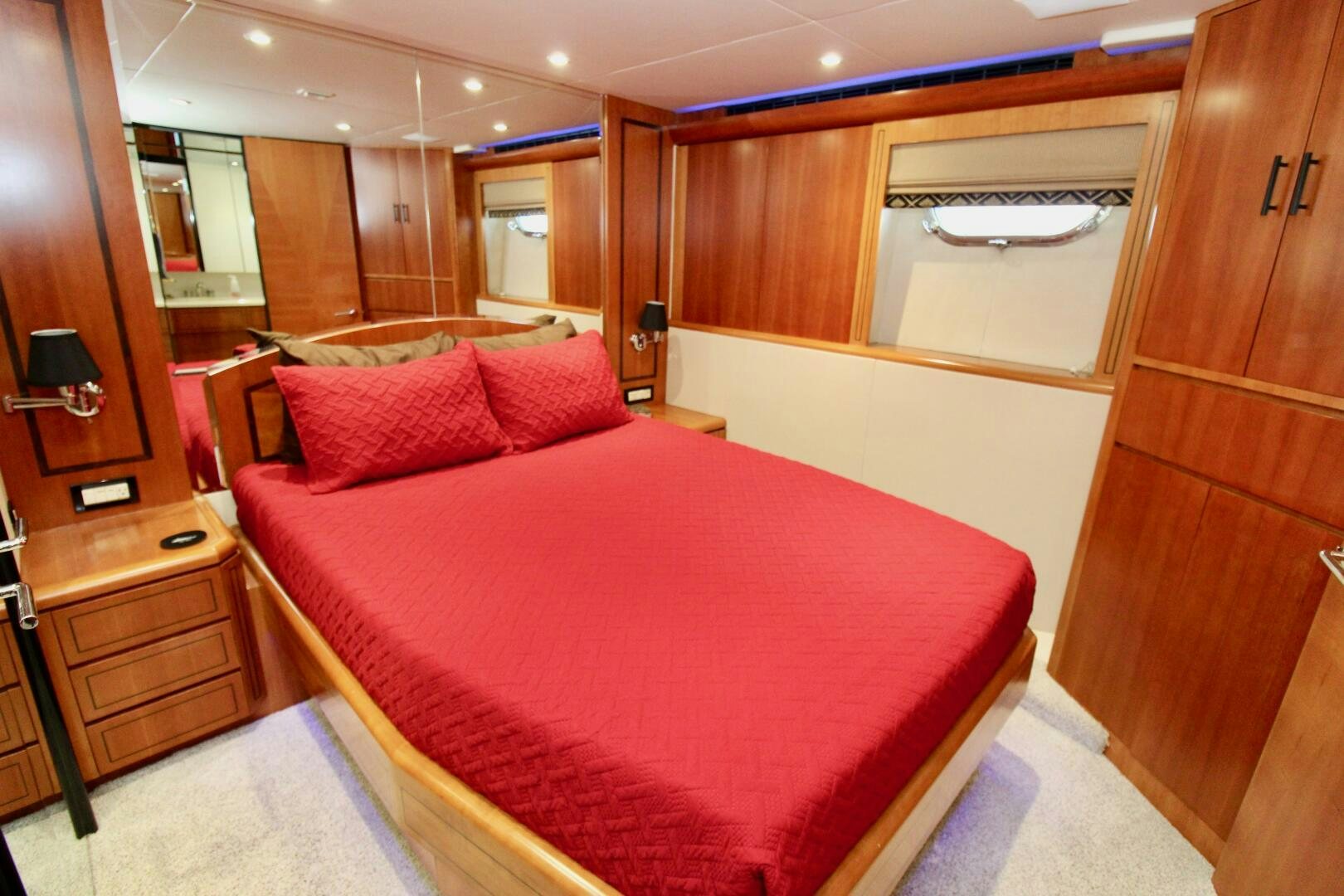 a bed in a room aboard MY WAY Yacht for Sale