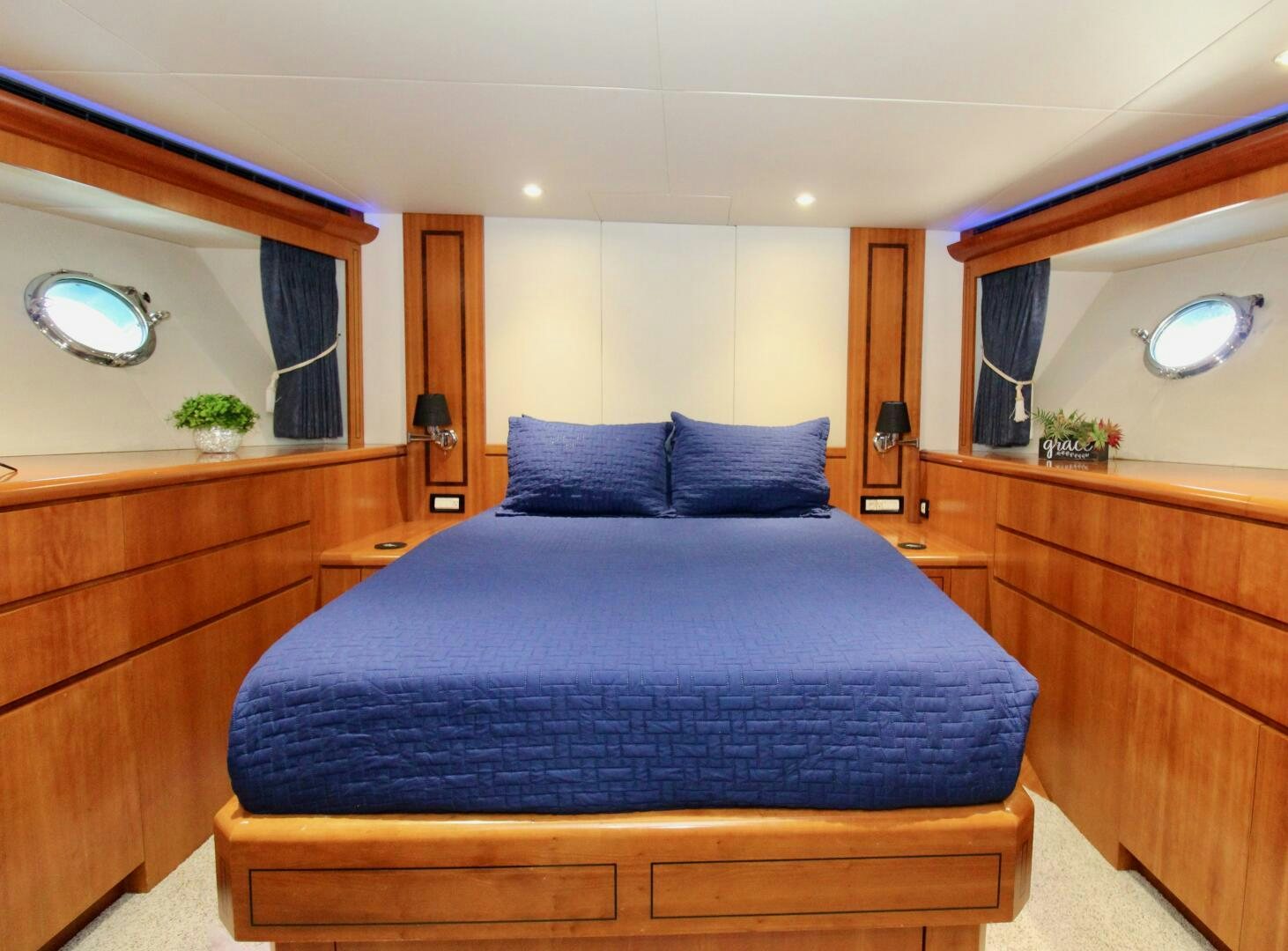 a bed in a room aboard MY WAY Yacht for Sale
