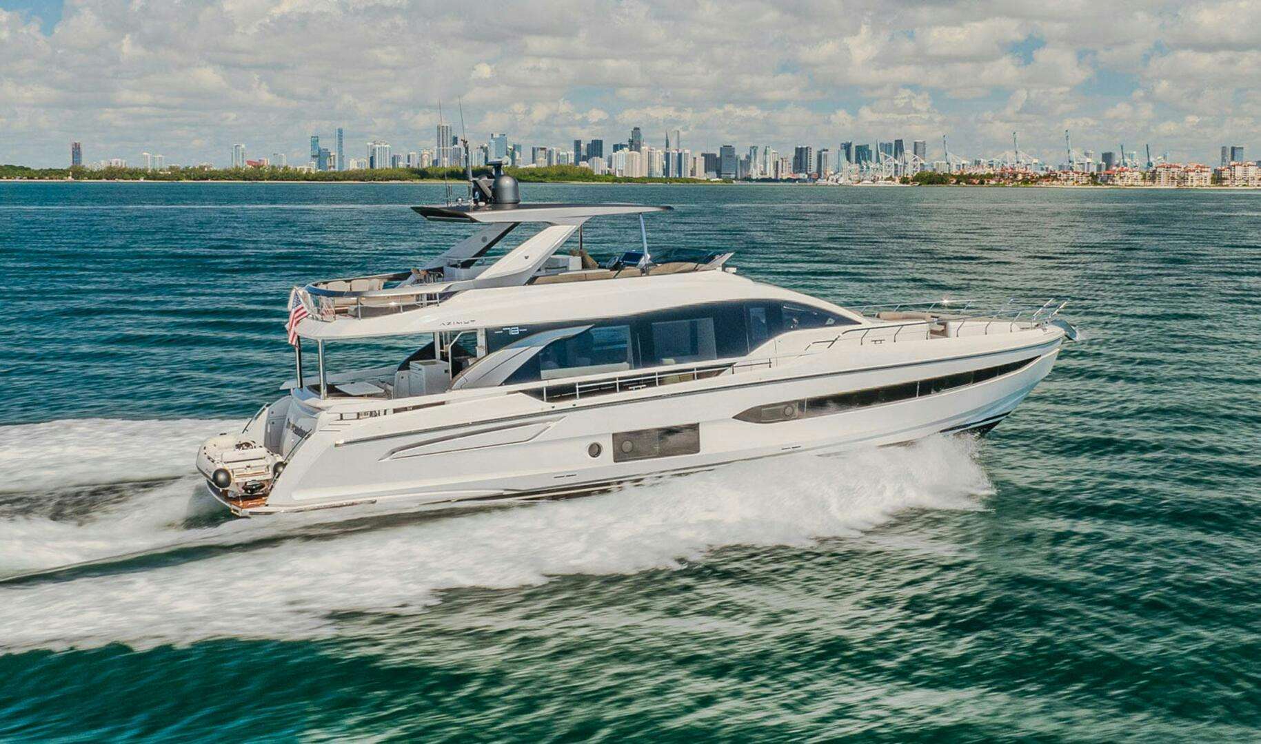 a boat on the water aboard TRANSCENDENCE Yacht for Sale