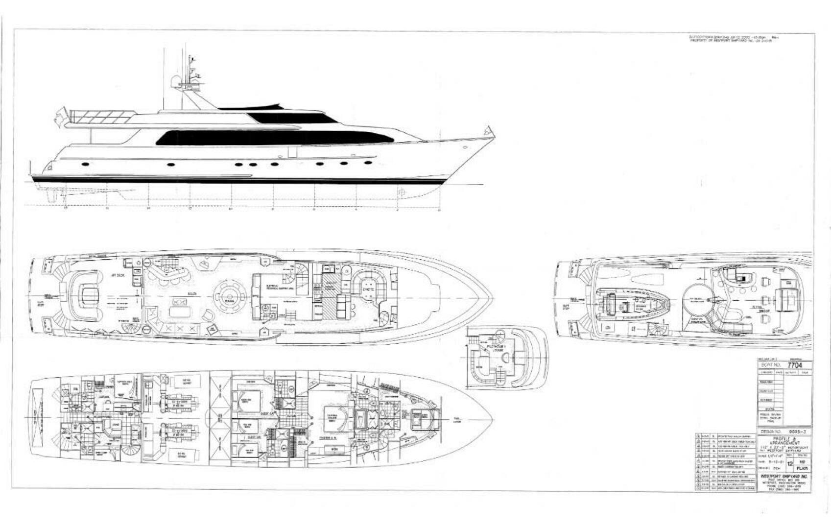diagram, engineering drawing aboard INTEGRITY Yacht for Sale
