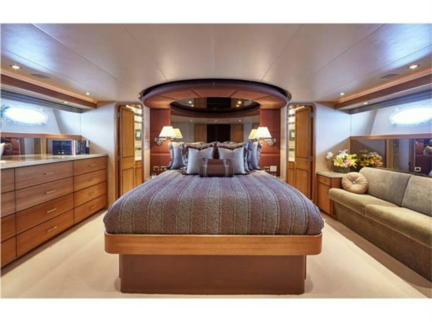 a bed in a room aboard INTEGRITY Yacht for Sale