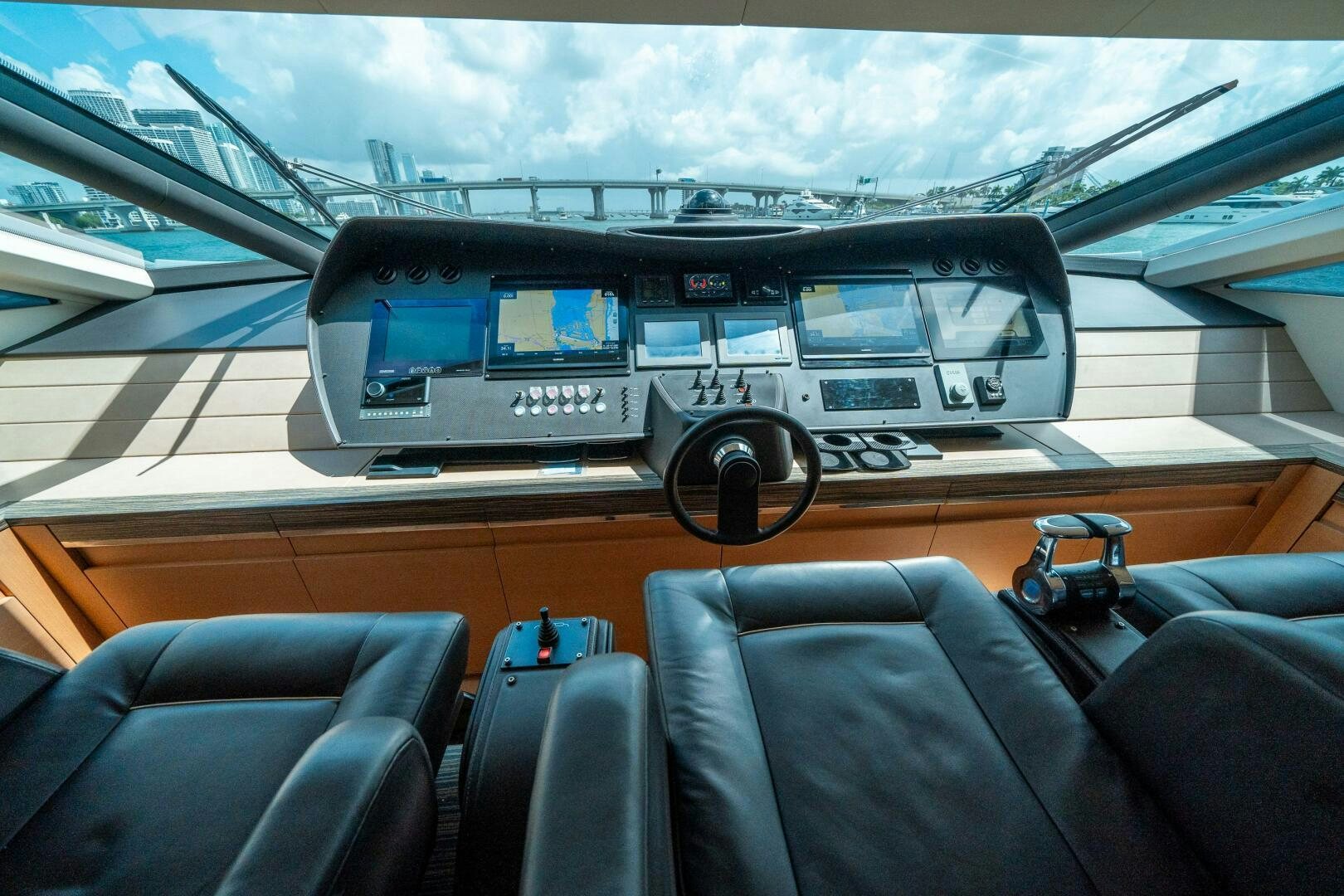 the inside of a car aboard INCOGNITO Yacht for Sale