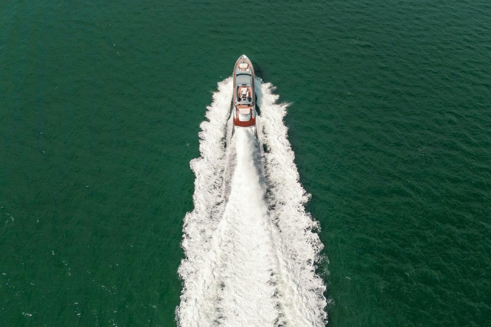 a dog in a white suit aboard INCOGNITO Yacht for Sale