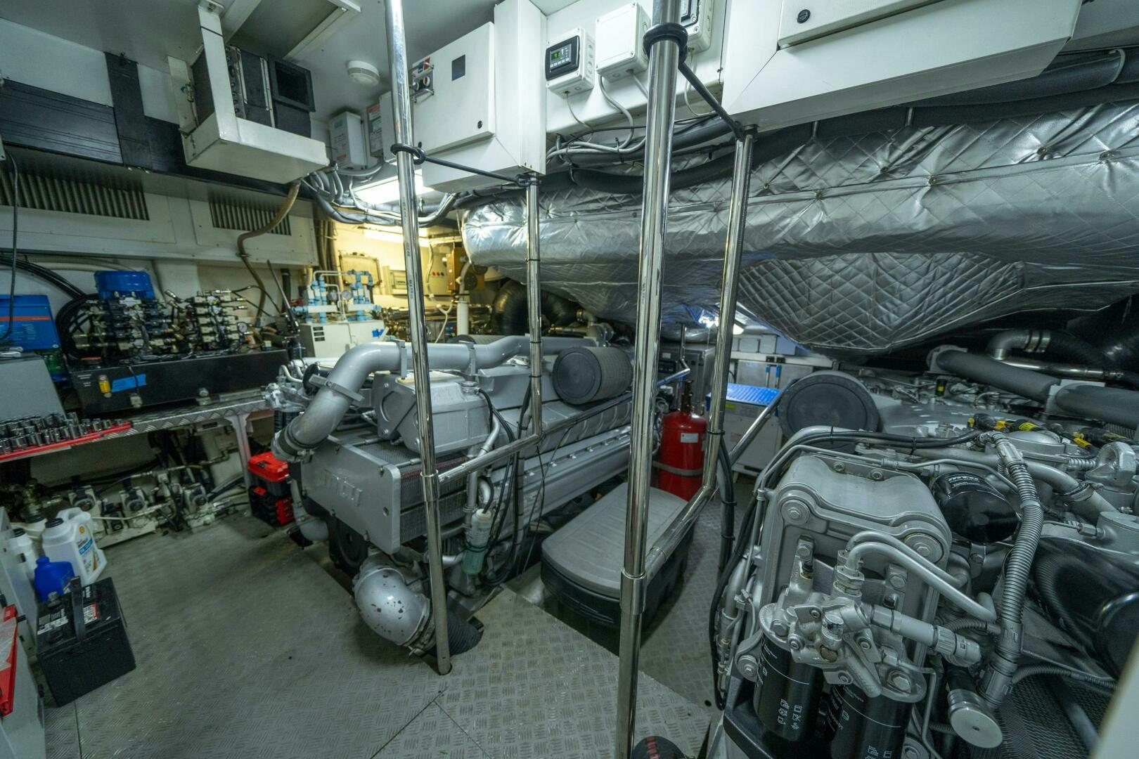 a large room with machinery aboard INCOGNITO Yacht for Sale