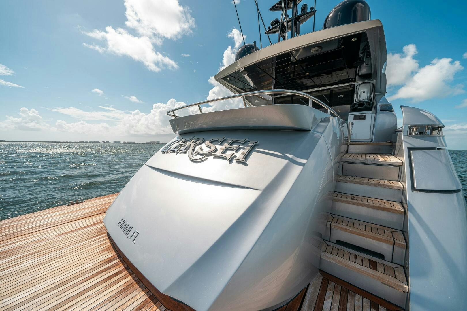 a boat on a deck aboard INCOGNITO Yacht for Sale