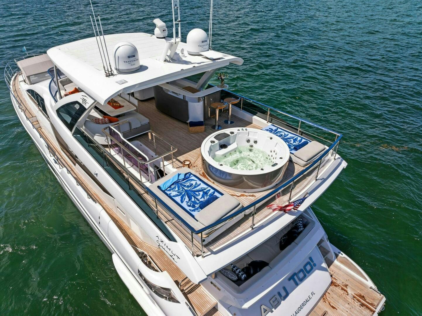a boat on the water aboard LIMITLESS Yacht for Sale