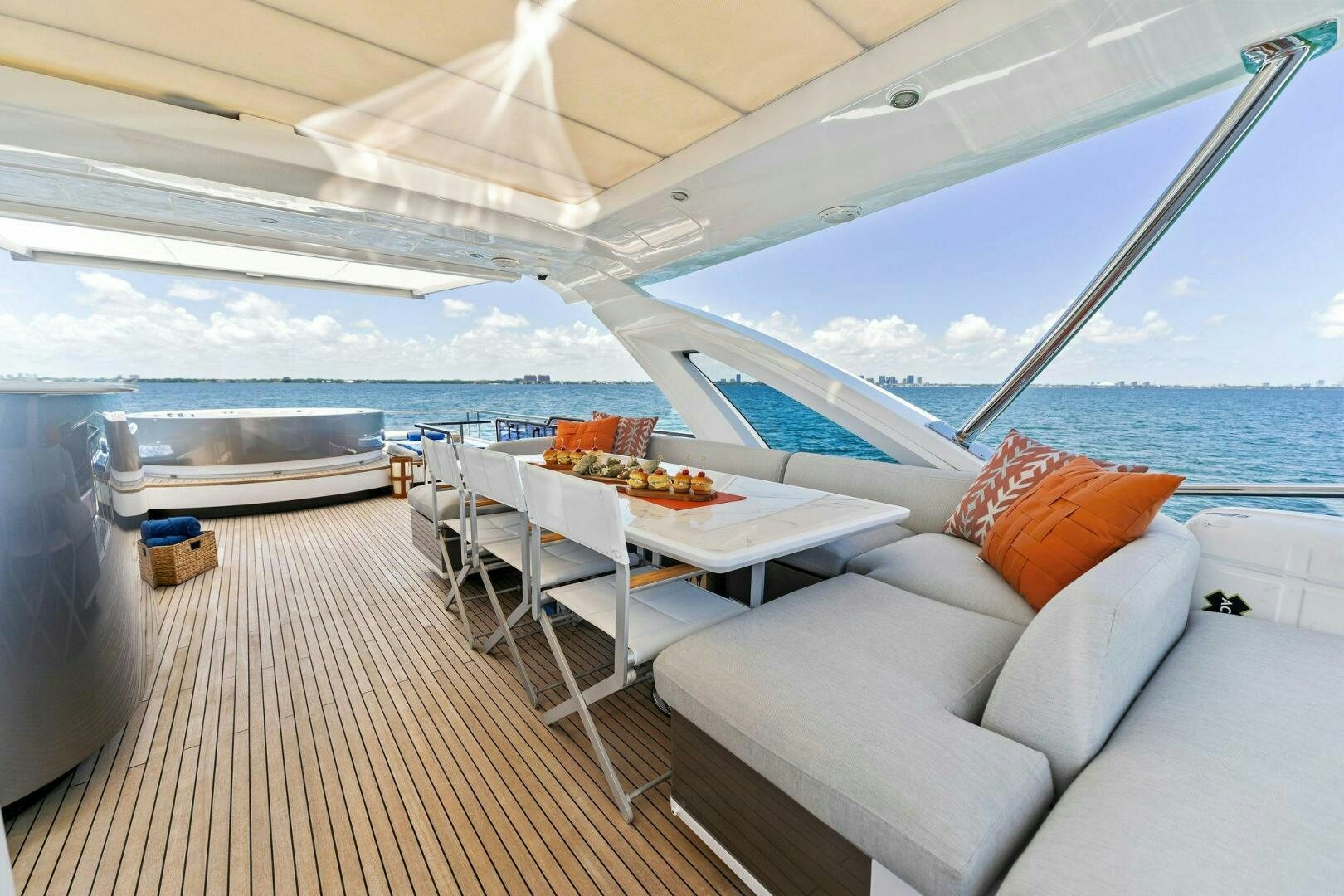 a boat on the water aboard LIMITLESS Yacht for Sale