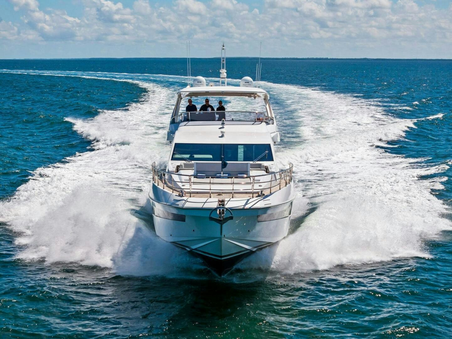 a boat on the water aboard LIMITLESS Yacht for Sale