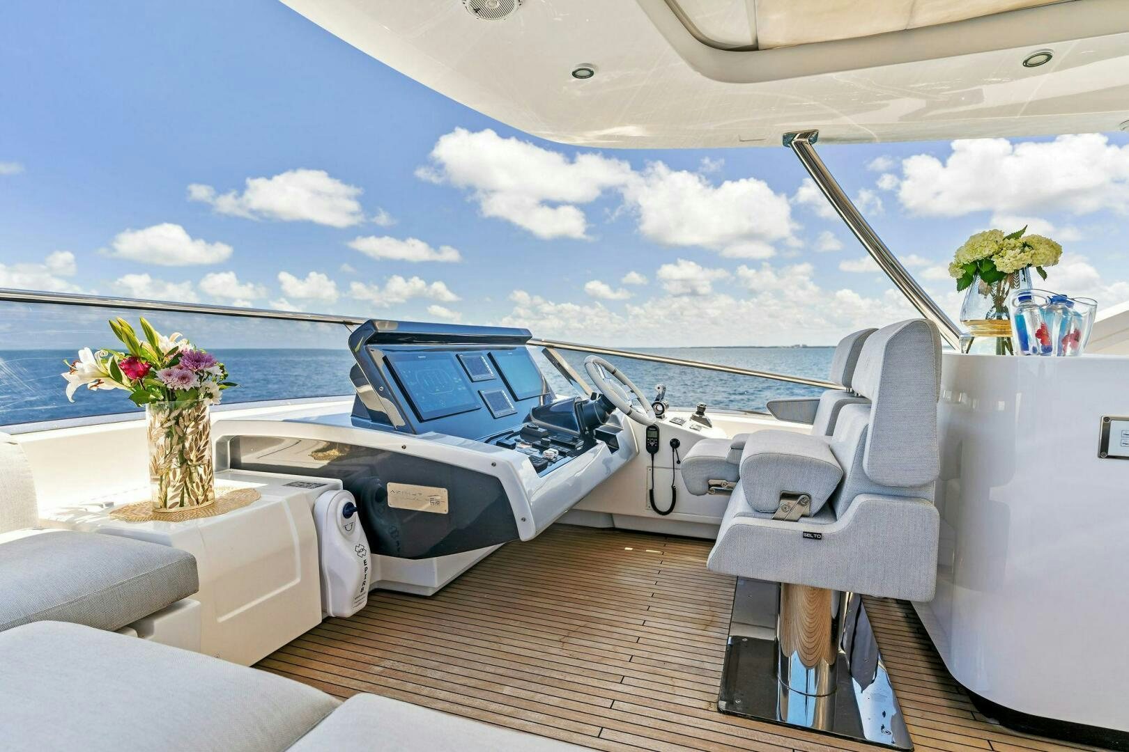 a boat on a deck aboard LIMITLESS Yacht for Sale