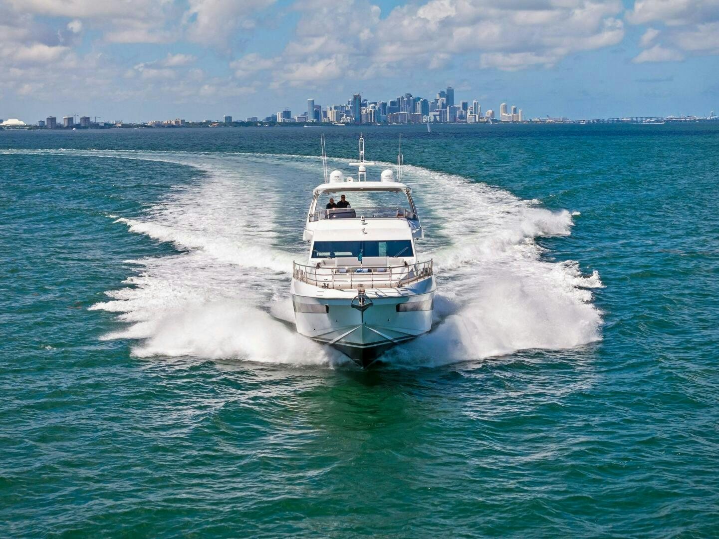 a boat on the water aboard LIMITLESS Yacht for Sale
