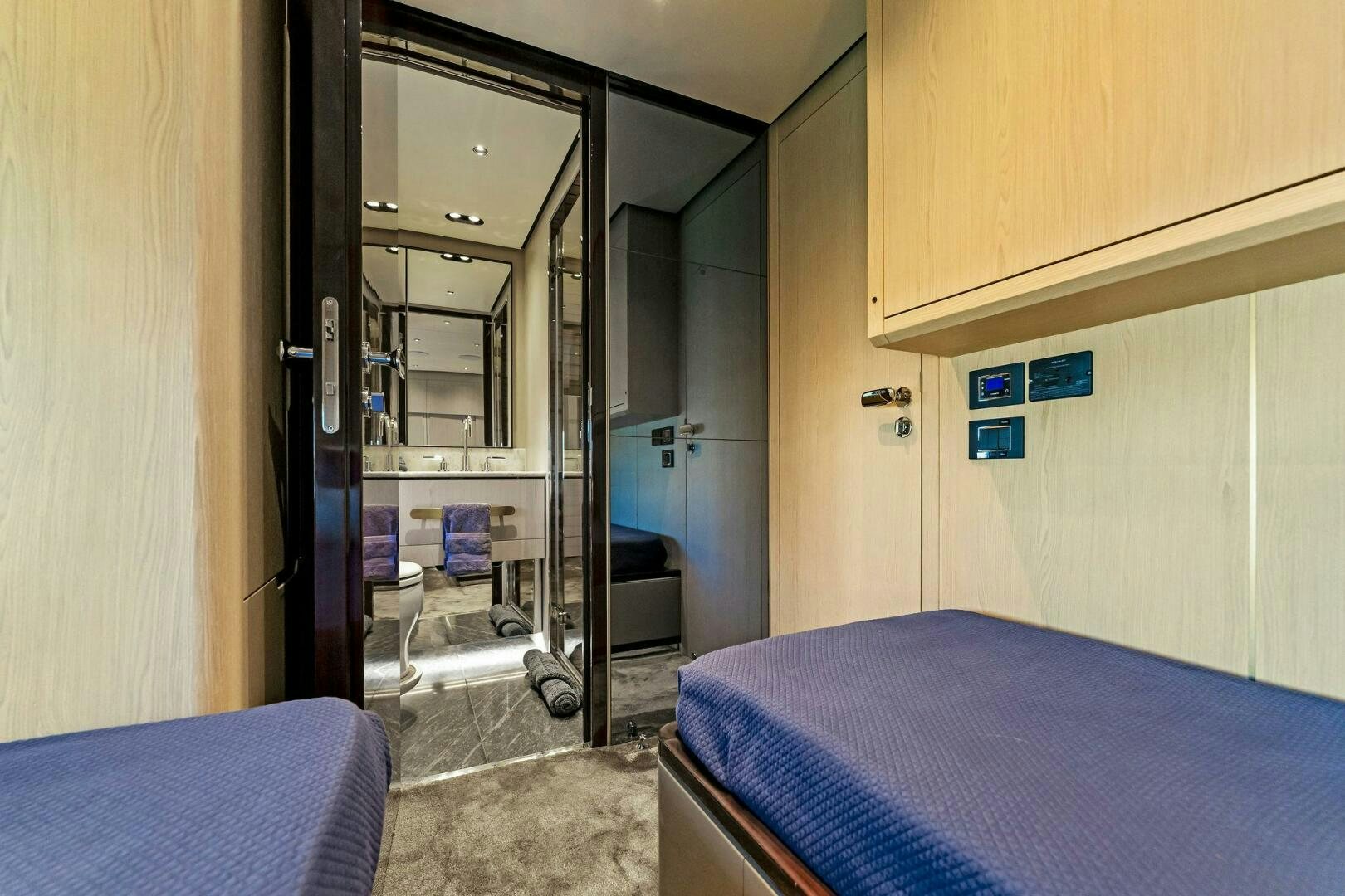 a hospital bed in a room aboard LIMITLESS Yacht for Sale