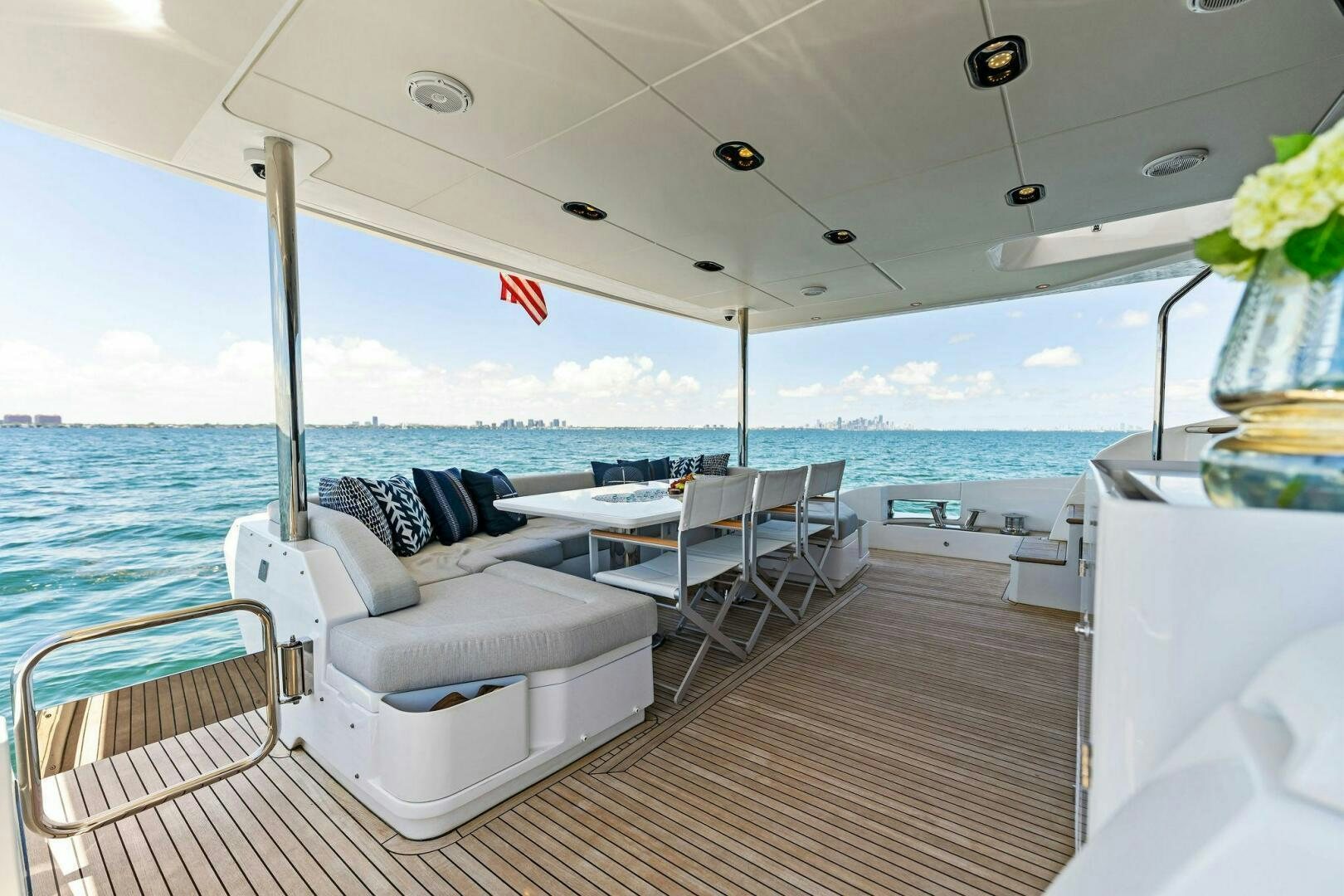 a boat on the water aboard LIMITLESS Yacht for Sale