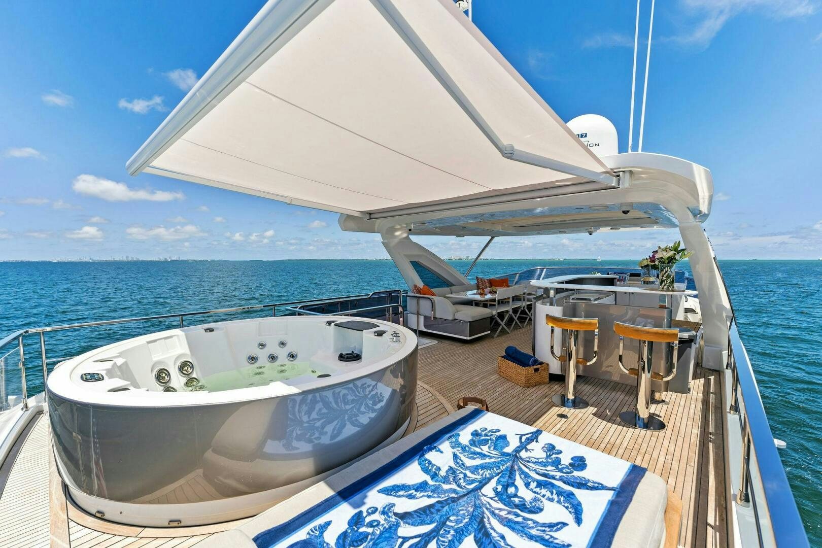a boat on the water aboard LIMITLESS Yacht for Sale