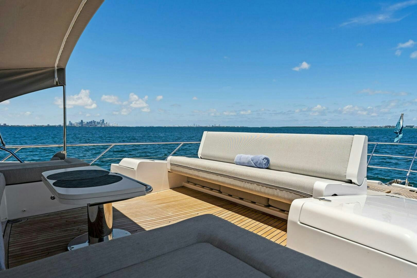a boat on the water aboard LIMITLESS Yacht for Sale